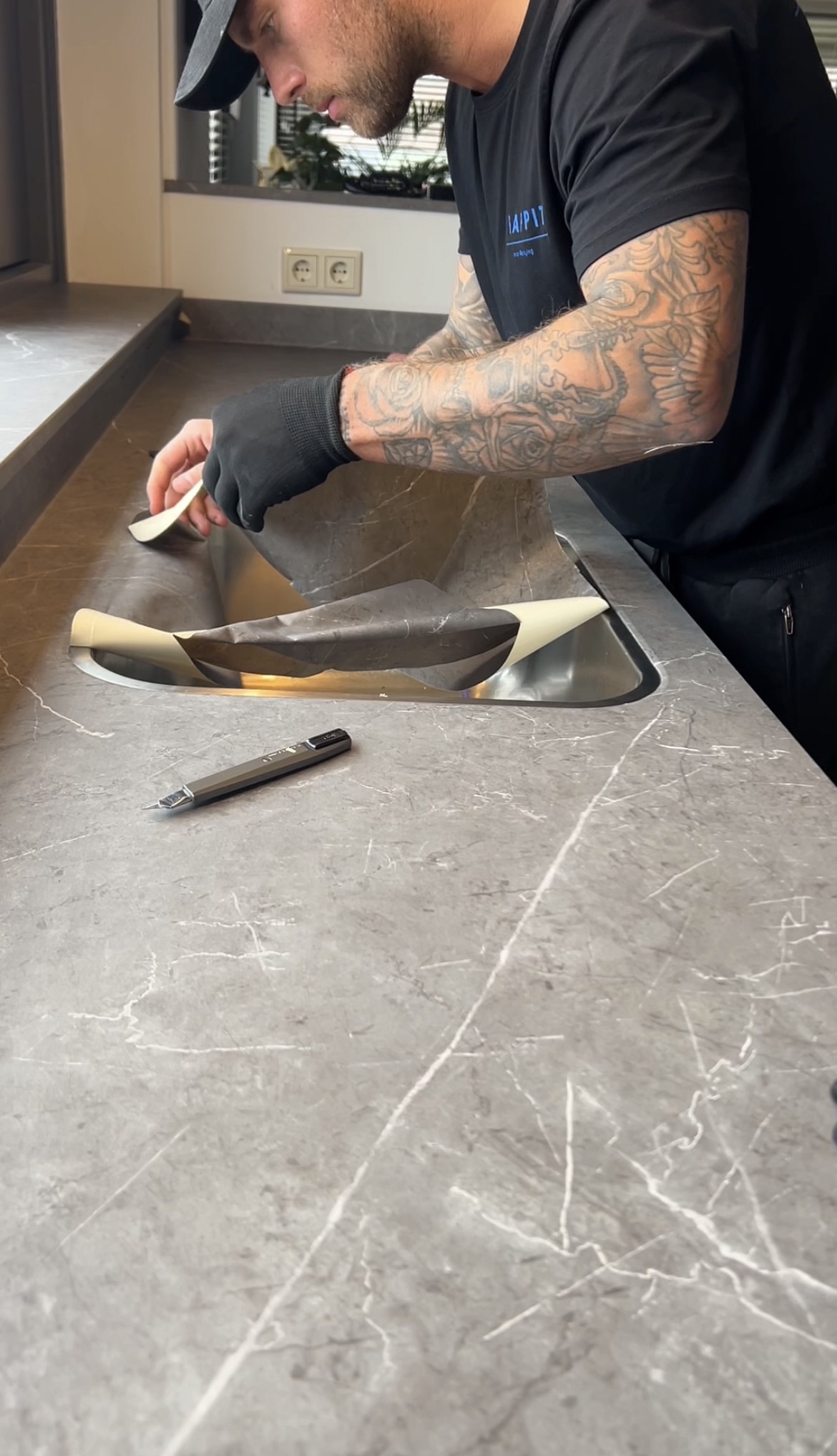 aanrechtblad wrappen
